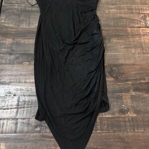 Elegant Black Asymmetrical Women's Dress